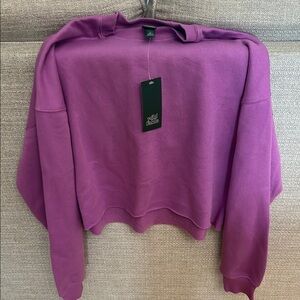 Wild Fable Pink and Purple Cropped Hoodie